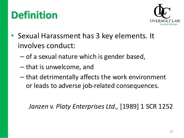 key elements sexual harassement Key elements sexual harassement